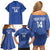 Uzbekistan Football Custom Family Matching Off Shoulder Short Dress and Hawaiian Shirt Come On White Wolves Blue - Wonder Print Shop