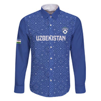 Uzbekistan Football Custom Family Matching Puletasi and Hawaiian Shirt Come On White Wolves Blue - Wonder Print Shop