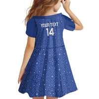 Uzbekistan Football Custom Family Matching Tank Maxi Dress and Hawaiian Shirt Come On White Wolves Blue - Wonder Print Shop