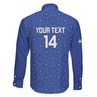Uzbekistan Football Custom Family Matching Tank Maxi Dress and Hawaiian Shirt Come On White Wolves Blue - Wonder Print Shop