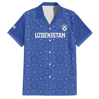 Uzbekistan Football Custom Hawaiian Shirt Come On White Wolves Blue - Wonder Print Shop