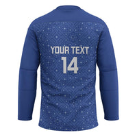Uzbekistan Football Custom Hockey Jersey Come On White Wolves Blue - Wonder Print Shop