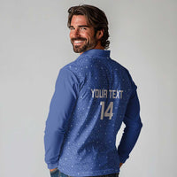 Uzbekistan Football Custom Long Sleeve Polo Shirt Come On White Wolves Blue - Wonder Print Shop