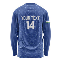 Uzbekistan Football Custom Long Sleeve Shirt Come On White Wolves Blue - Wonder Print Shop