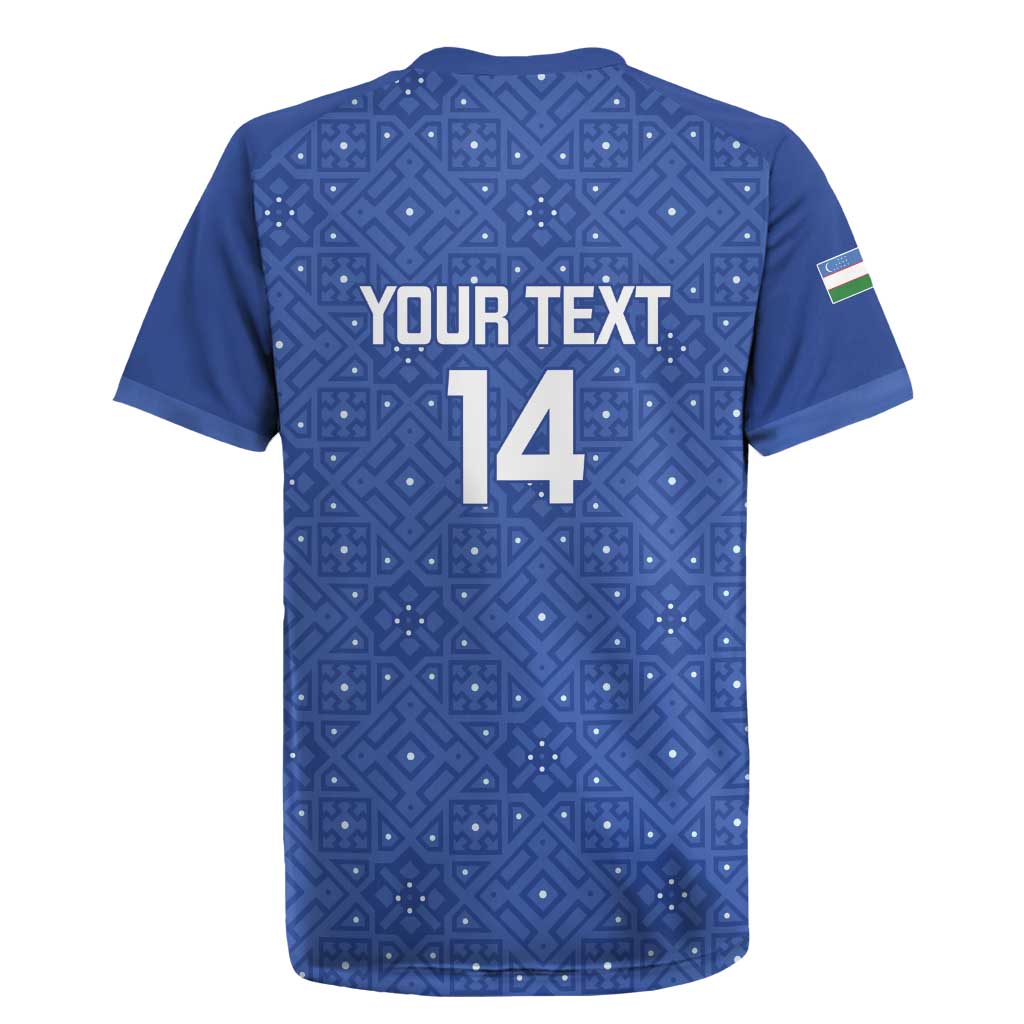 Uzbekistan Football Custom Rugby Jersey Come On White Wolves Blue - Wonder Print Shop