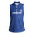 Uzbekistan Football Custom Women Sleeveless Polo Shirt Come On White Wolves Blue - Wonder Print Shop