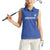 Uzbekistan Football Custom Women Sleeveless Polo Shirt Come On White Wolves Blue - Wonder Print Shop