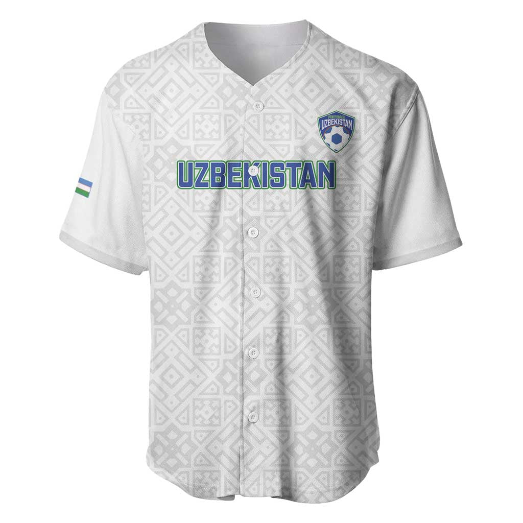 Uzbekistan Football Custom Baseball Jersey Come On White Wolves White - Wonder Print Shop
