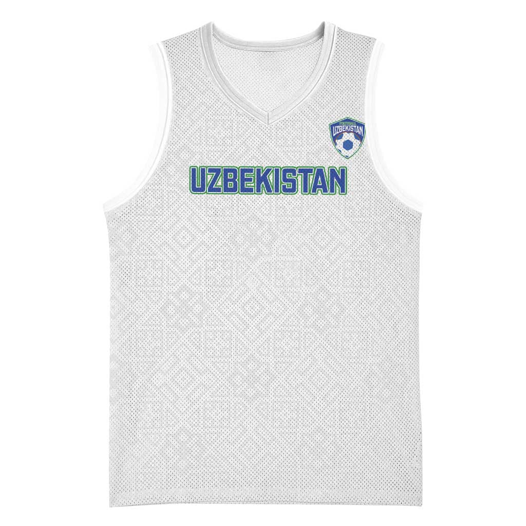 Uzbekistan Football Custom Basketball Jersey Come On White Wolves White - Wonder Print Shop
