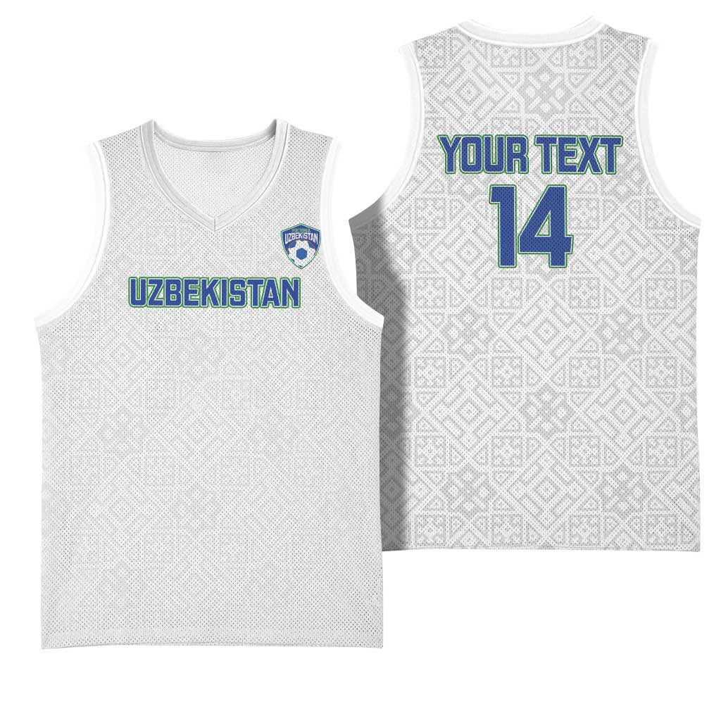 Uzbekistan Football Custom Basketball Jersey Come On White Wolves White - Wonder Print Shop