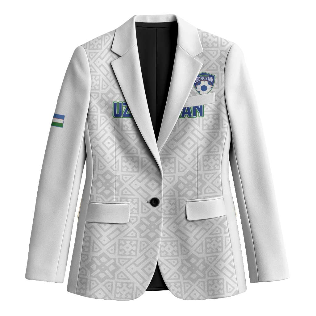 Uzbekistan Football Custom Blazer Come On White Wolves White - Wonder Print Shop
