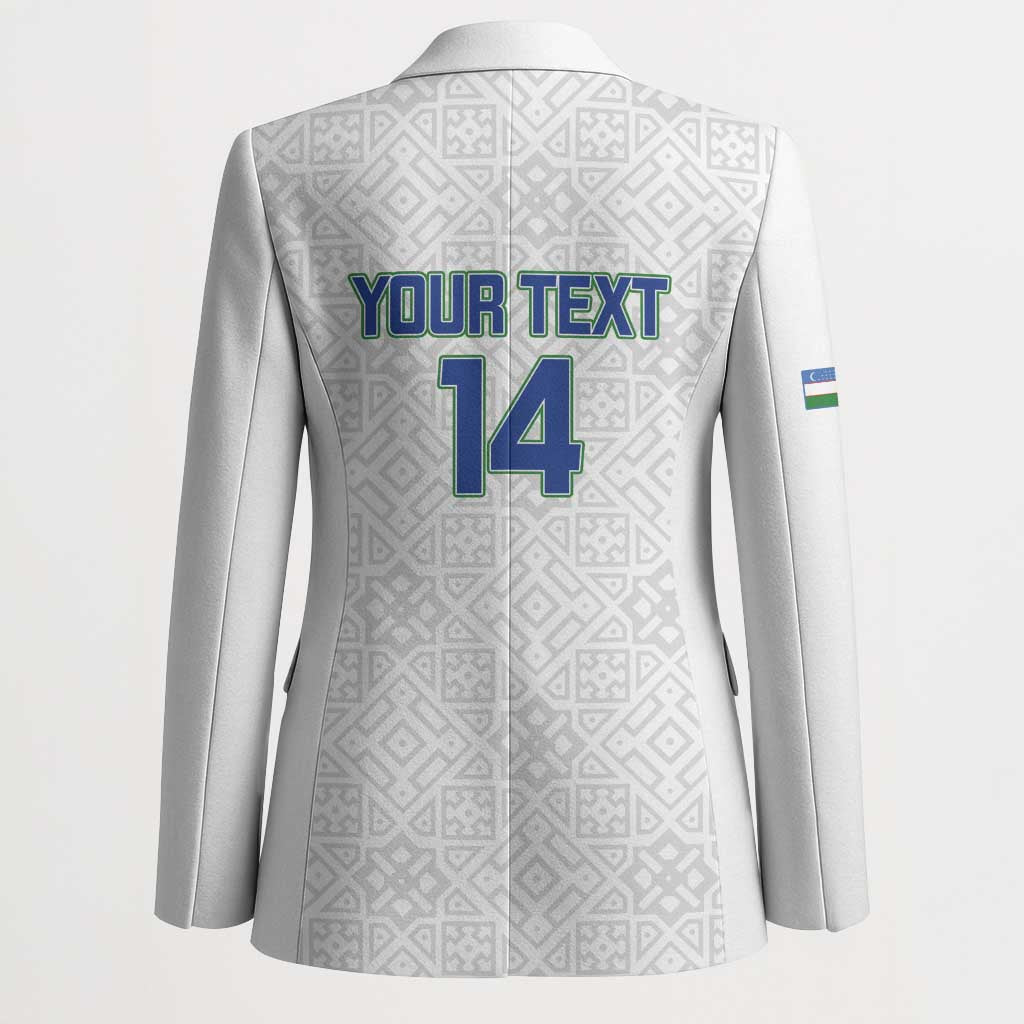 Uzbekistan Football Custom Blazer Come On White Wolves White - Wonder Print Shop