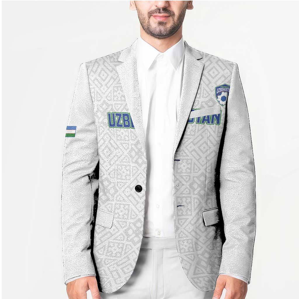 Uzbekistan Football Custom Blazer Come On White Wolves White - Wonder Print Shop