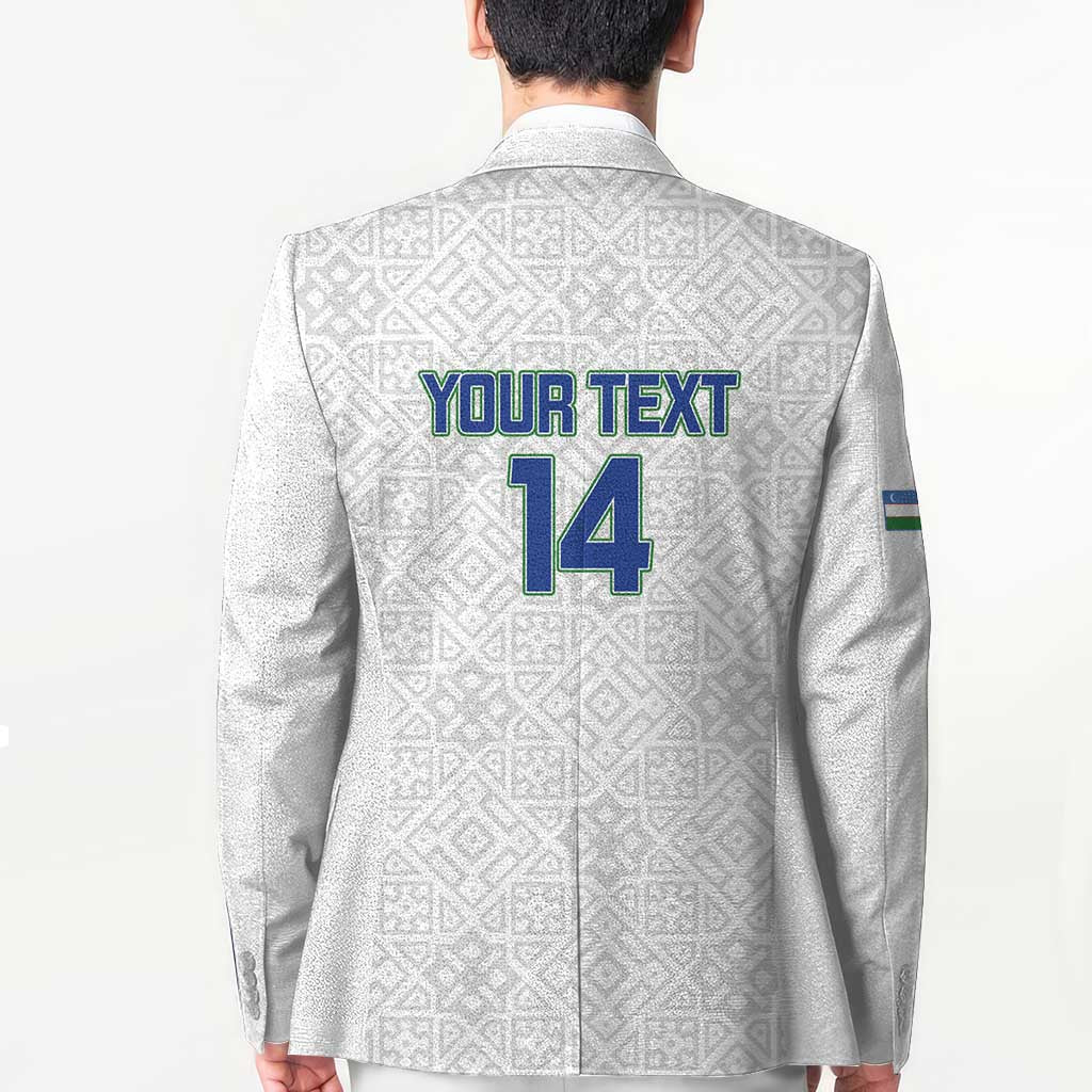Uzbekistan Football Custom Blazer Come On White Wolves White - Wonder Print Shop