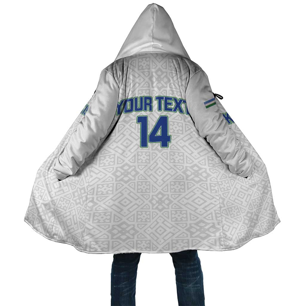 Uzbekistan Football Custom Cloak Come On White Wolves White - Wonder Print Shop