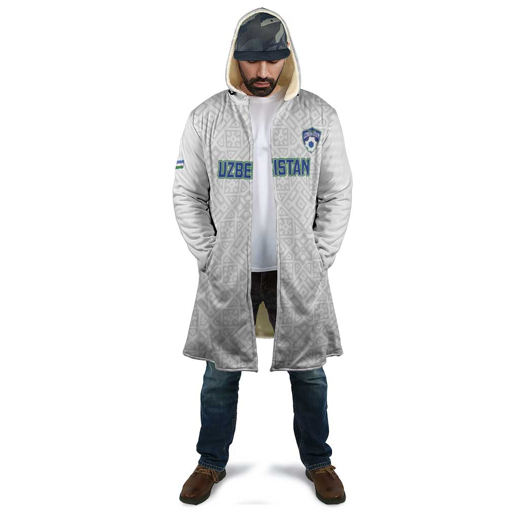 Uzbekistan Football Custom Cloak Come On White Wolves White - Wonder Print Shop