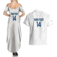 Uzbekistan Football Custom Couples Matching Summer Maxi Dress and Hawaiian Shirt Come On White Wolves White - Wonder Print Shop