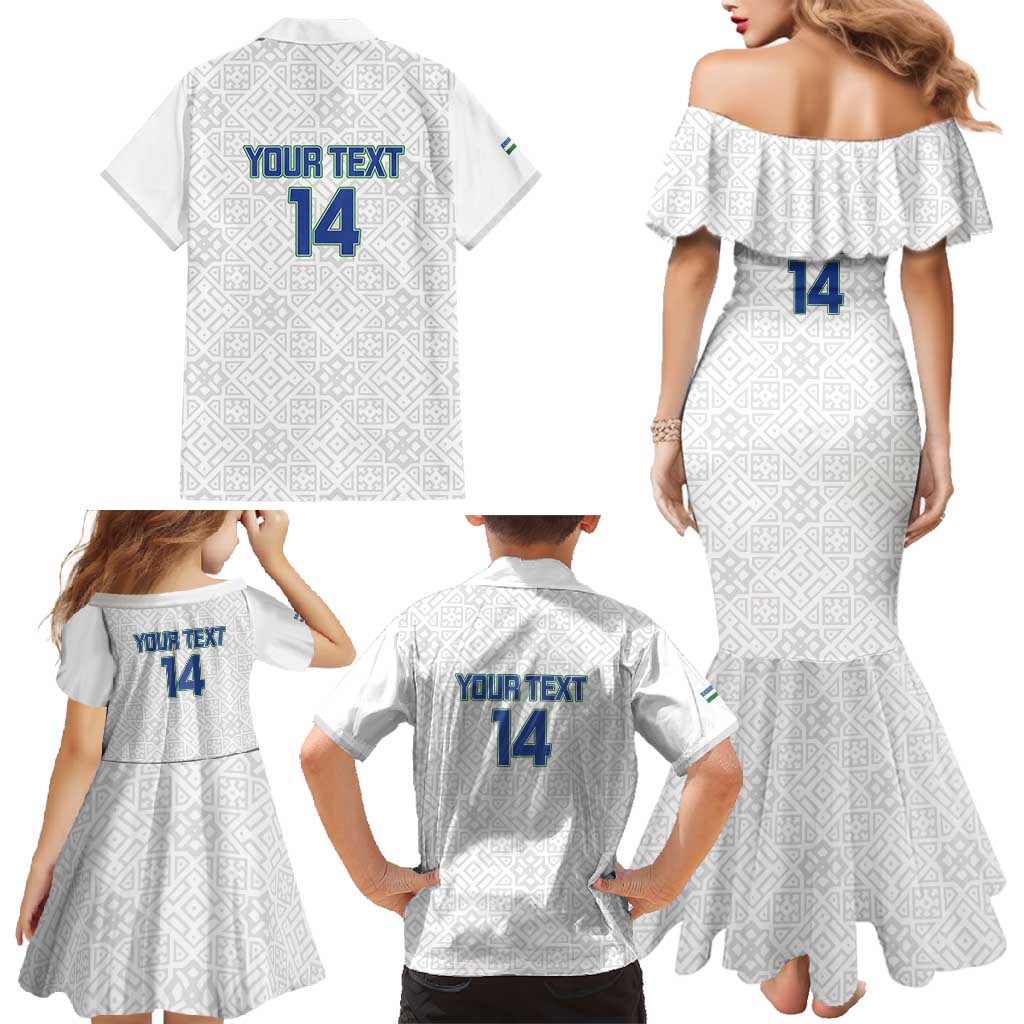 Uzbekistan Football Custom Family Matching Mermaid Dress and Hawaiian Shirt Come On White Wolves White - Wonder Print Shop