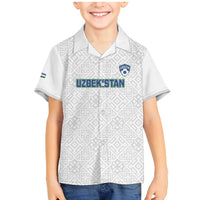 Uzbekistan Football Custom Family Matching Mermaid Dress and Hawaiian Shirt Come On White Wolves White - Wonder Print Shop