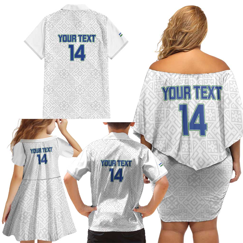 Uzbekistan Football Custom Family Matching Off Shoulder Short Dress and Hawaiian Shirt Come On White Wolves White - Wonder Print Shop