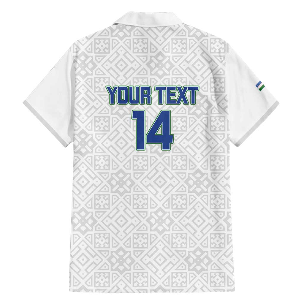 Uzbekistan Football Custom Family Matching Off Shoulder Short Dress and Hawaiian Shirt Come On White Wolves White - Wonder Print Shop