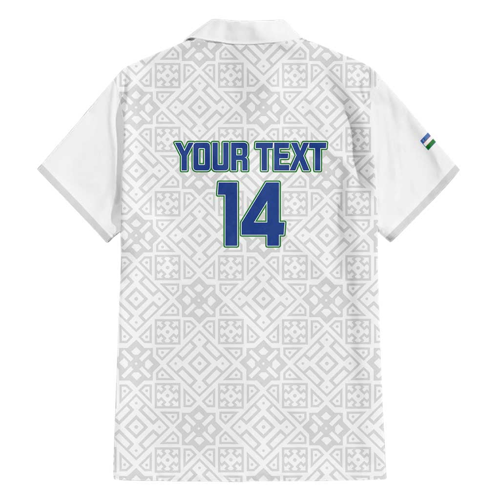 Uzbekistan Football Custom Family Matching Short Sleeve Bodycon Dress and Hawaiian Shirt Come On White Wolves White - Wonder Print Shop