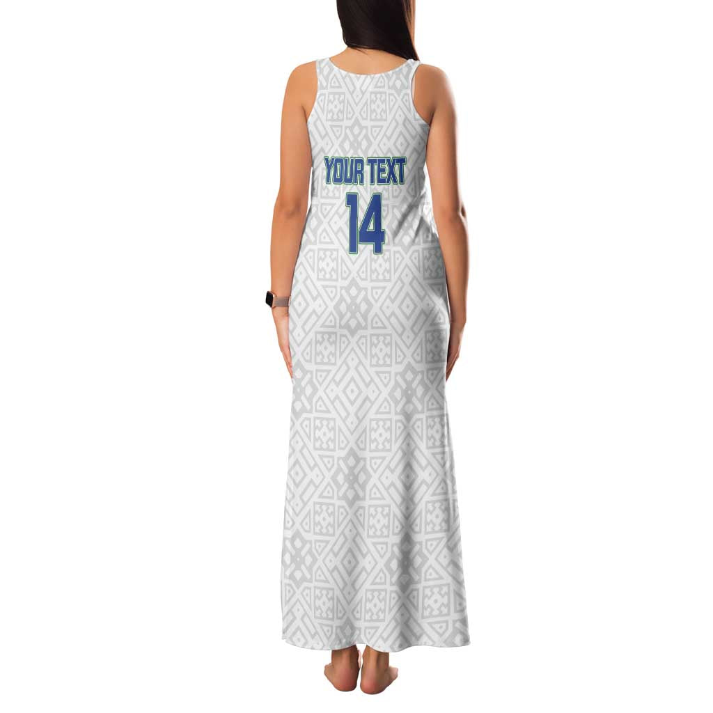 Uzbekistan Football Custom Family Matching Tank Maxi Dress and Hawaiian Shirt Come On White Wolves White - Wonder Print Shop