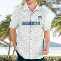Uzbekistan Football Custom Hawaiian Shirt Come On White Wolves White - Wonder Print Shop
