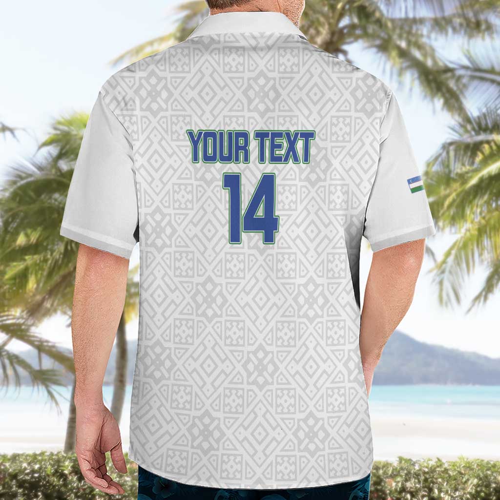 Uzbekistan Football Custom Hawaiian Shirt Come On White Wolves White - Wonder Print Shop