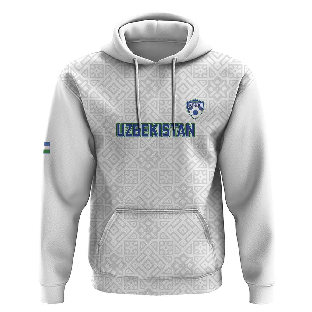 Uzbekistan Football Custom Hoodie Come On White Wolves White - Wonder Print Shop