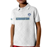 Uzbekistan Football Custom Kid Polo Shirt Come On White Wolves White - Wonder Print Shop