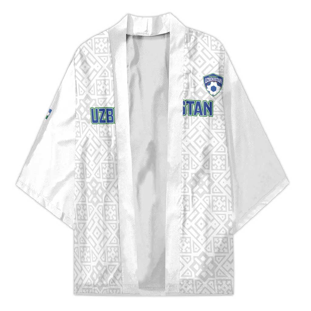 Uzbekistan Football Custom Kimono Come On White Wolves White - Wonder Print Shop
