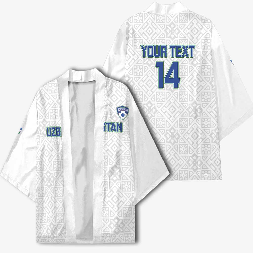Uzbekistan Football Custom Kimono Come On White Wolves White - Wonder Print Shop