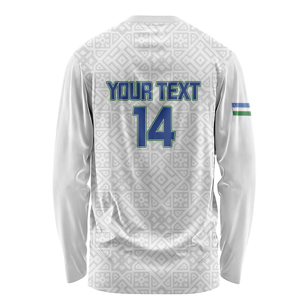 Uzbekistan Football Custom Long Sleeve Shirt Come On White Wolves White - Wonder Print Shop