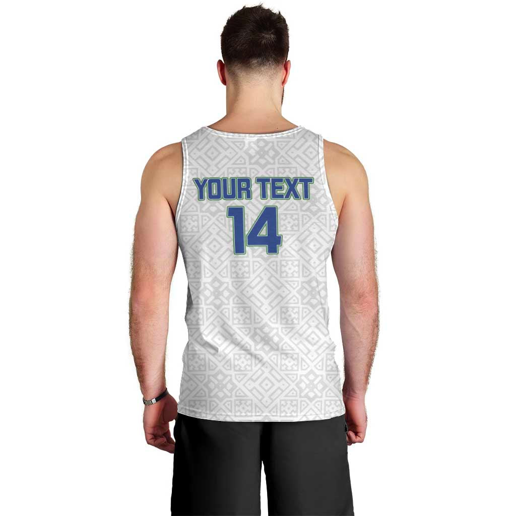 Uzbekistan Football Custom Men Tank Top Come On White Wolves White - Wonder Print Shop