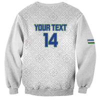 Uzbekistan Football Custom Sweatshirt Come On White Wolves White - Wonder Print Shop