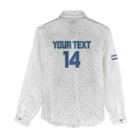 Uzbekistan Football Custom Women Casual Shirt Come On White Wolves White - Wonder Print Shop