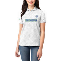 Uzbekistan Football Custom Women Polo Shirt Come On White Wolves White - Wonder Print Shop