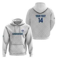 Uzbekistan Football Custom Zip Hoodie Come On White Wolves White - Wonder Print Shop