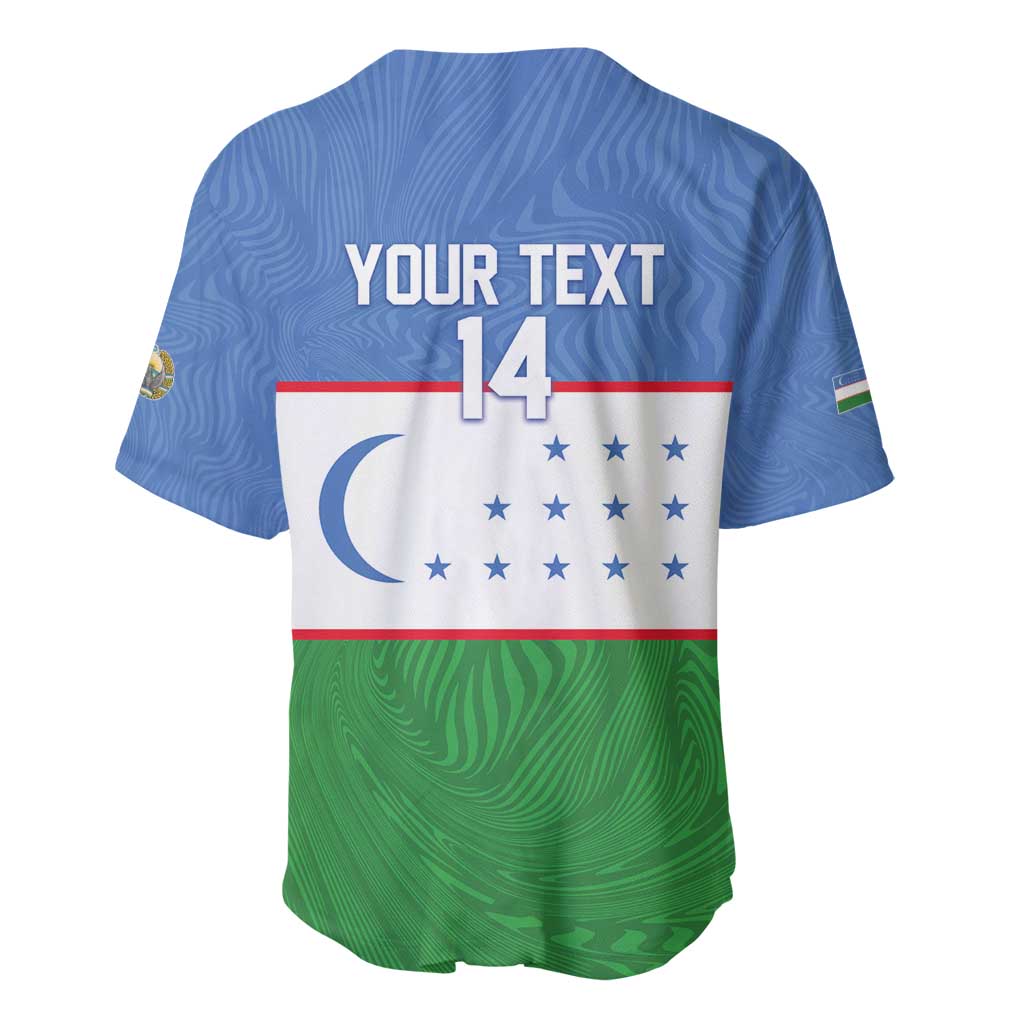 Uzbekistan Football Custom Baseball Jersey Come On White Wolves Flag Style - Wonder Print Shop