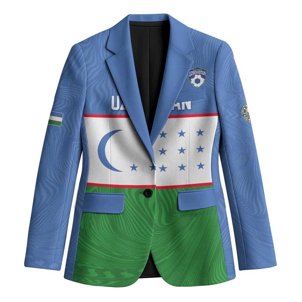 Uzbekistan Football Custom Blazer Come On White Wolves Flag Style - Wonder Print Shop