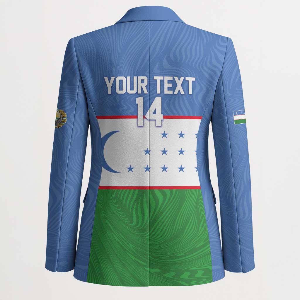 Uzbekistan Football Custom Blazer Come On White Wolves Flag Style - Wonder Print Shop