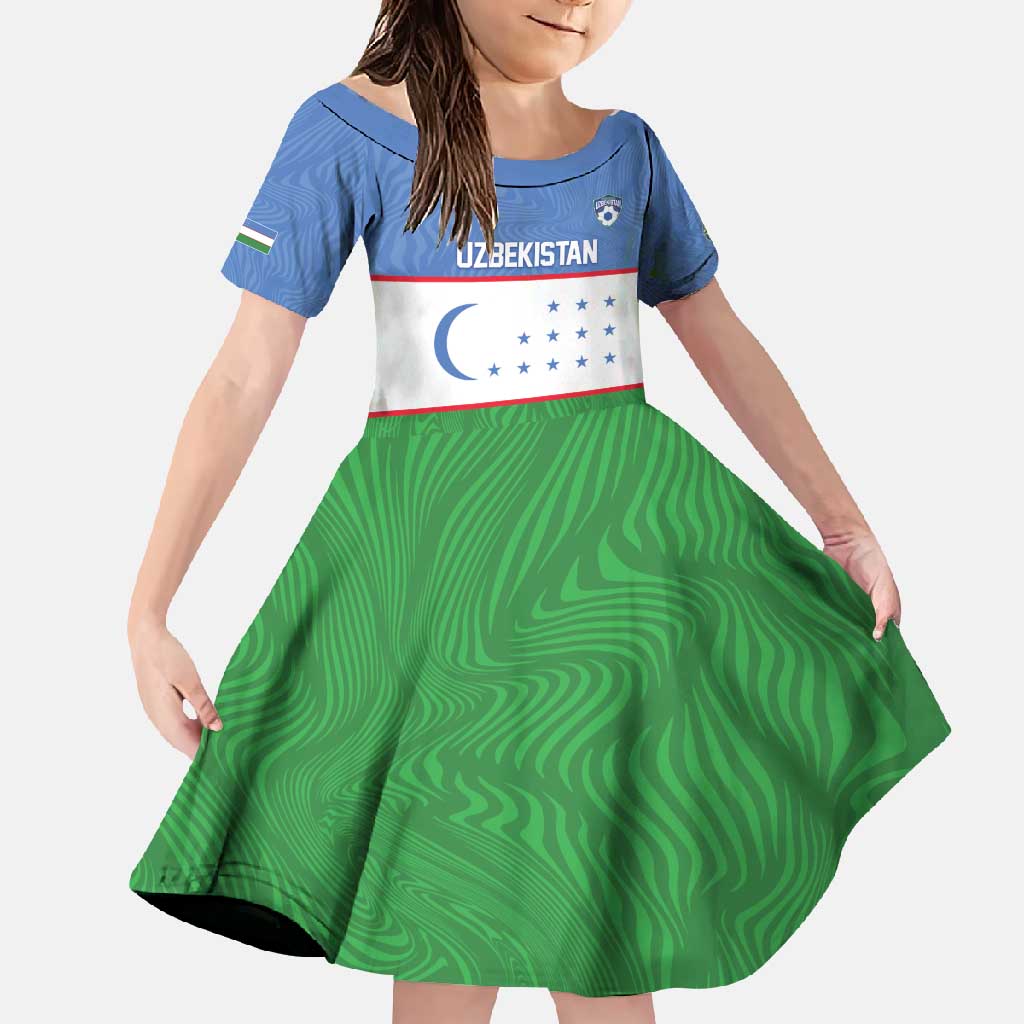 Uzbekistan Football Custom Family Matching Mermaid Dress and Hawaiian Shirt Come On White Wolves Flag Style - Wonder Print Shop