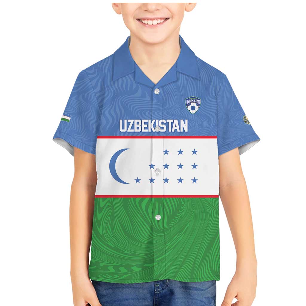 Uzbekistan Football Custom Family Matching Mermaid Dress and Hawaiian Shirt Come On White Wolves Flag Style - Wonder Print Shop