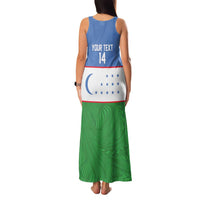 Uzbekistan Football Custom Family Matching Tank Maxi Dress and Hawaiian Shirt Come On White Wolves Flag Style - Wonder Print Shop