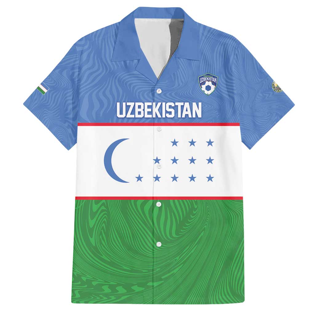 Uzbekistan Football Custom Hawaiian Shirt Come On White Wolves Flag Style - Wonder Print Shop