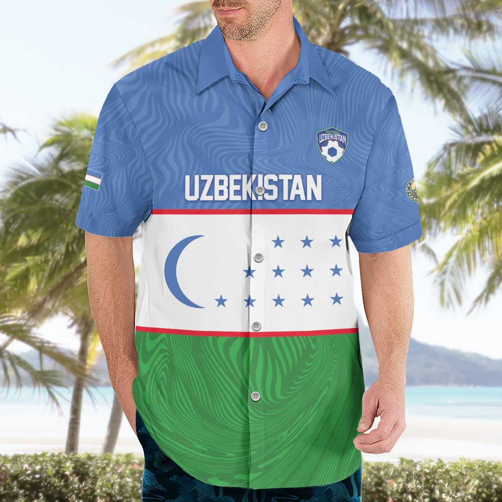 Uzbekistan Football Custom Hawaiian Shirt Come On White Wolves Flag Style - Wonder Print Shop