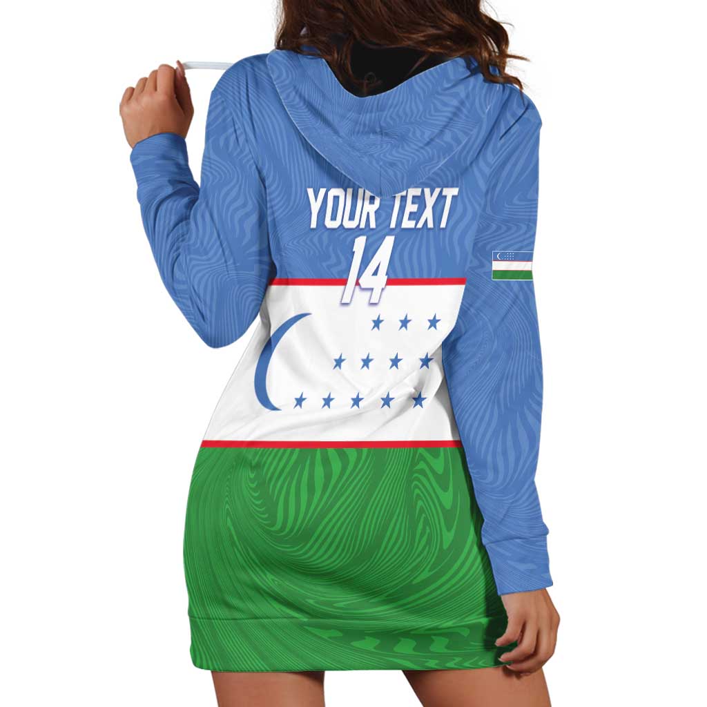 Uzbekistan Football Custom Hoodie Dress Come On White Wolves Flag Style - Wonder Print Shop