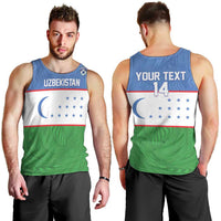 Uzbekistan Football Custom Men Tank Top Come On White Wolves Flag Style - Wonder Print Shop