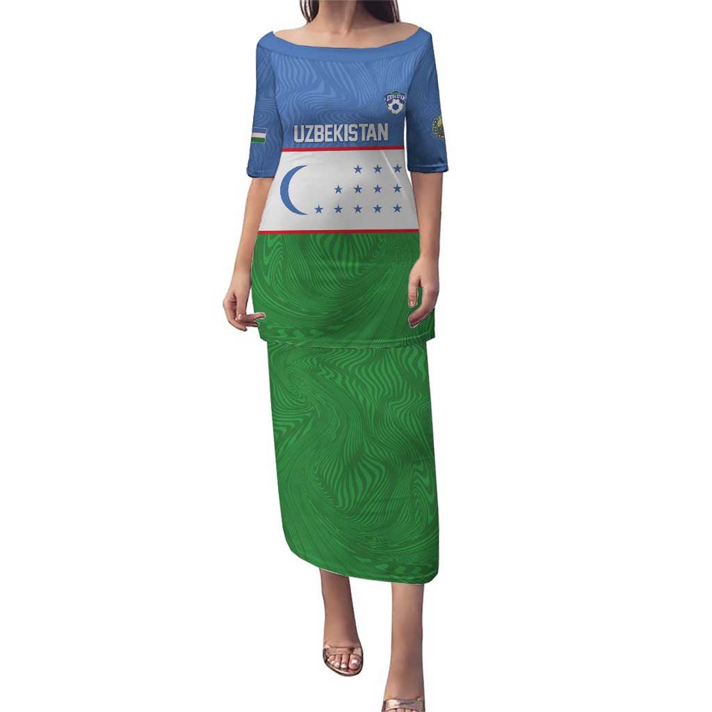 Uzbekistan Football Custom Puletasi Come On White Wolves Flag Style - Wonder Print Shop